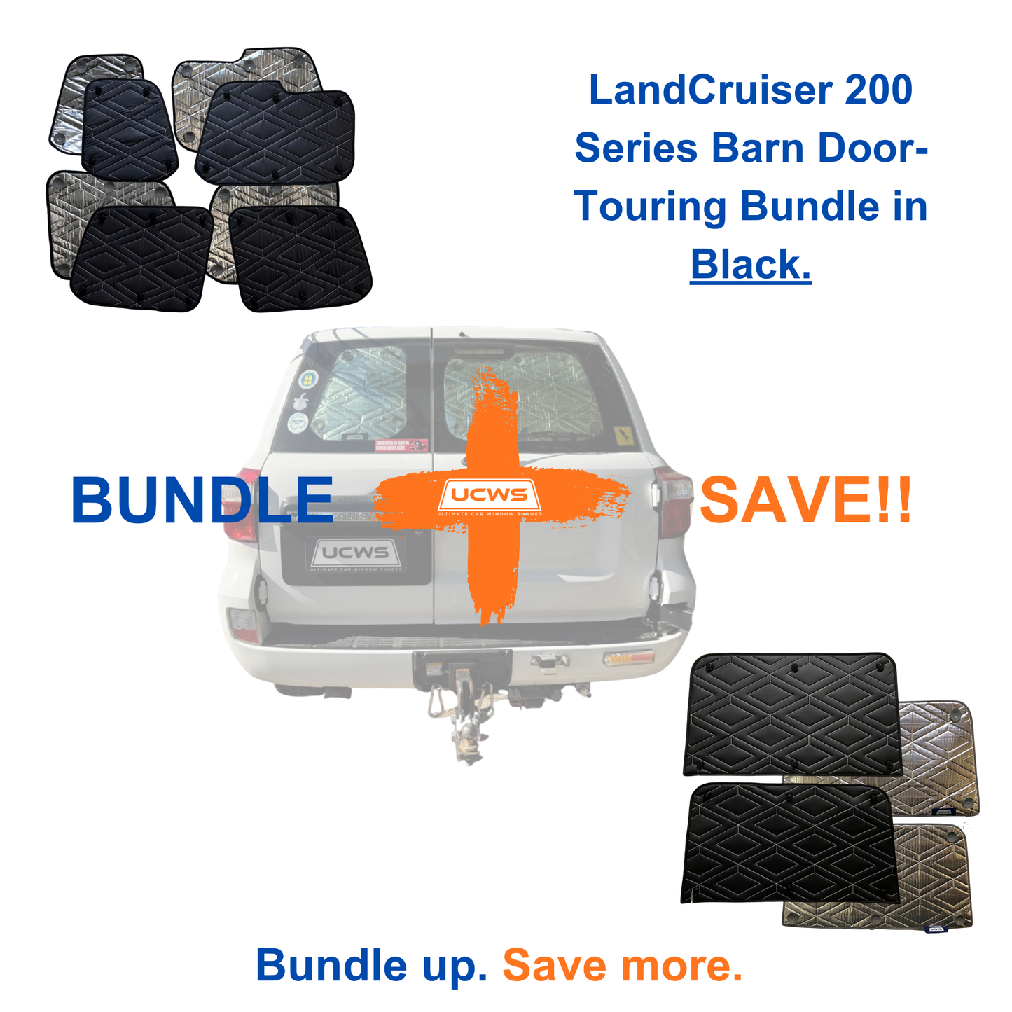 Toyota LandCruiser 200 Series Barn Door - Touring Bundle (Cargo & Doors) - Black