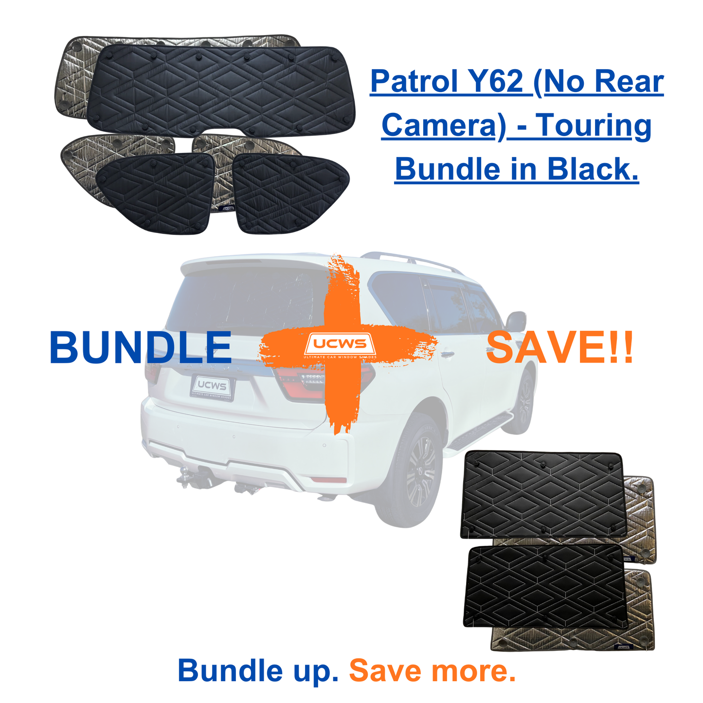 Nissan Patrol Y62 (No Rear Camera) - Touring Bundle (Cargo & Doors) - Black