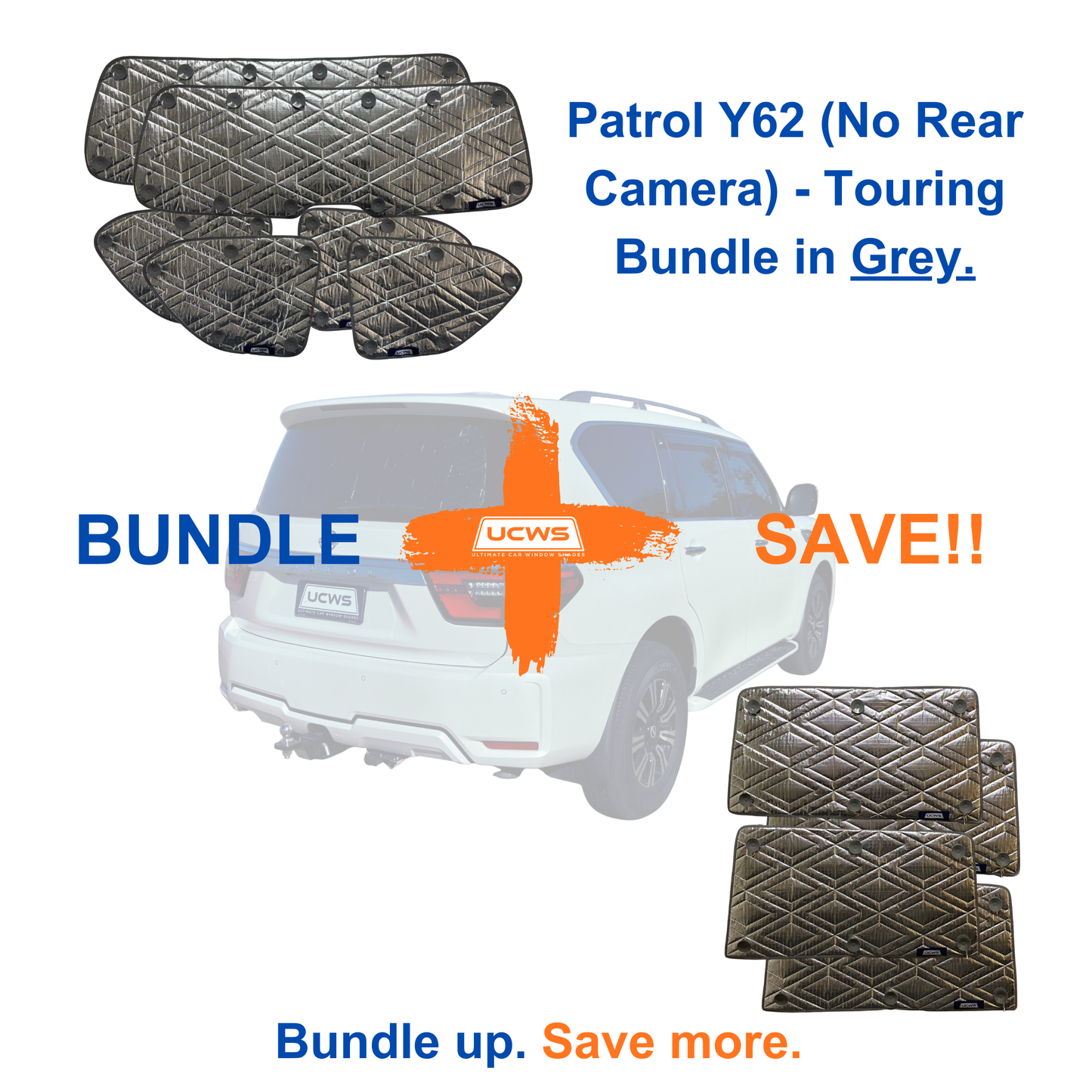 Nissan Patrol Y62 (No Rear Camera) - Touring Bundle (Cargo & Doors) - Grey