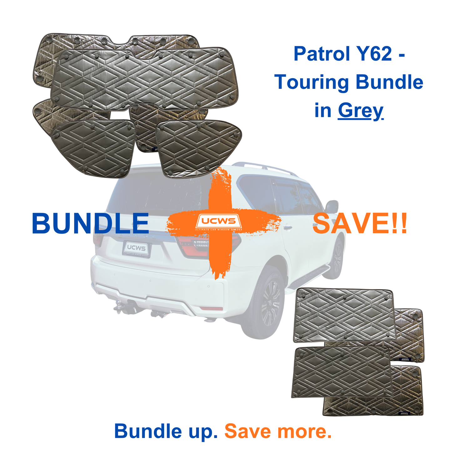 Nissan Patrol Y62 (Rear Camera Compatible) - Touring Bundle (Cargo & Doors) - Grey
