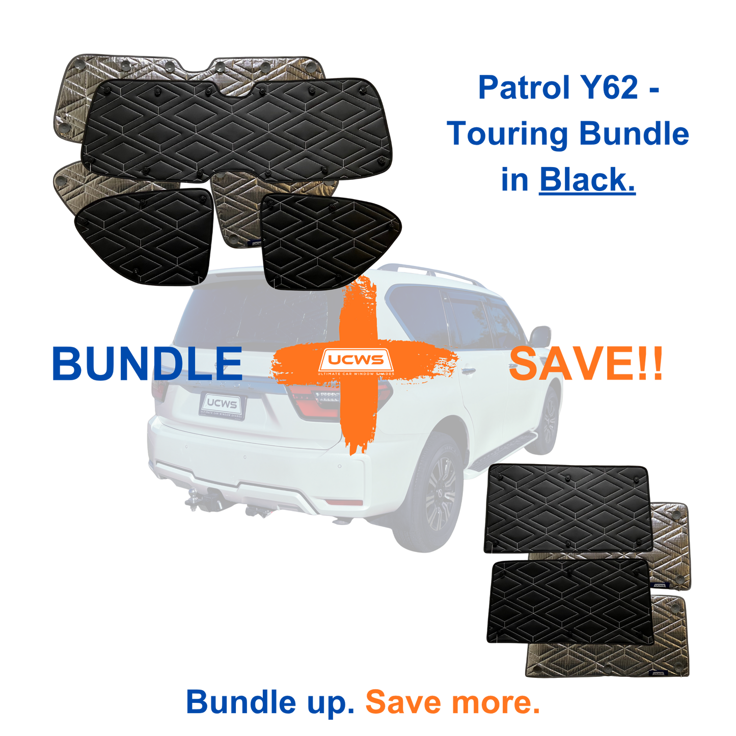 Nissan Patrol Y62 (Rear Camera Compatible) - Touring Bundle (Cargo & Doors) - Black