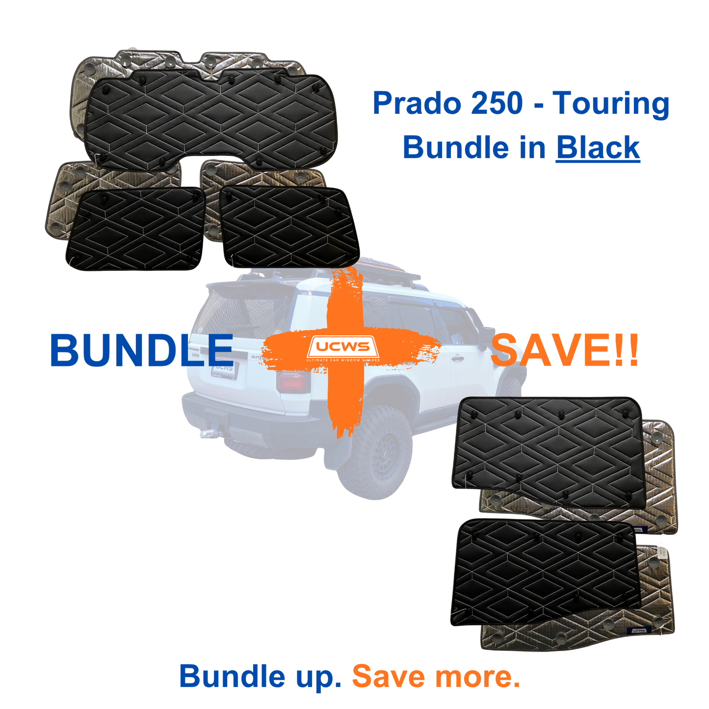Toyota Prado 250 Series (Digital Rear View Compatible) - Touring Bundle (Cargo & Doors) - Black