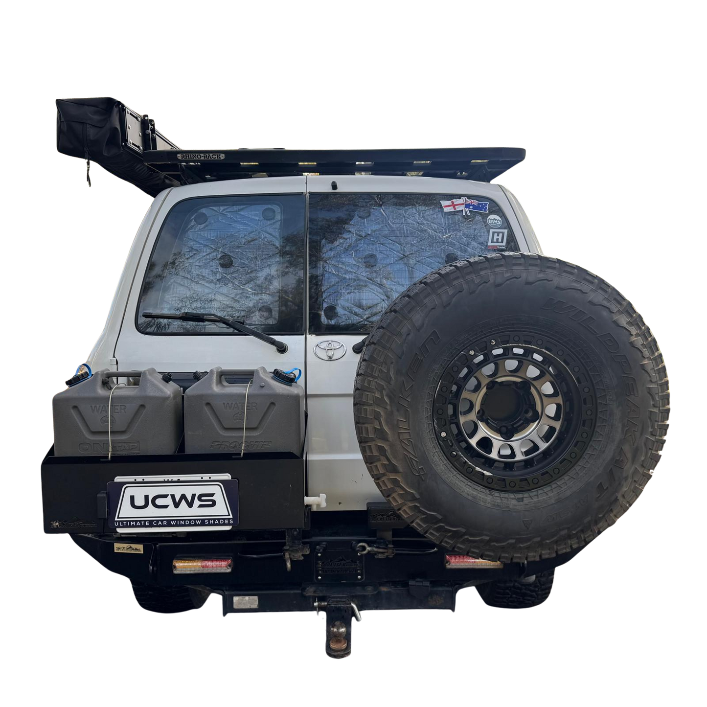 Toyota LandCruiser 105 Series Rear Barn Door Cargo Sunshade Kit