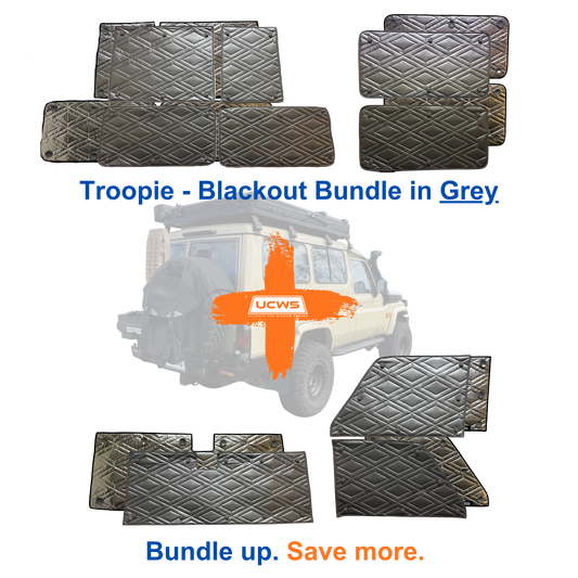 Toyota Troop Carrier - Blackout Bundle (Cargo + Front Cab) - Grey
